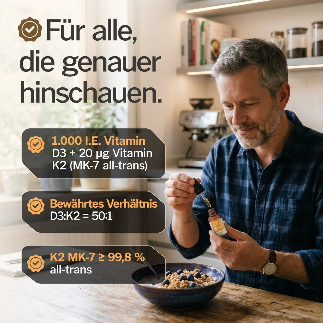 Vitamin D3 K2 Tropfen MCT-Öl 1000 I.E.