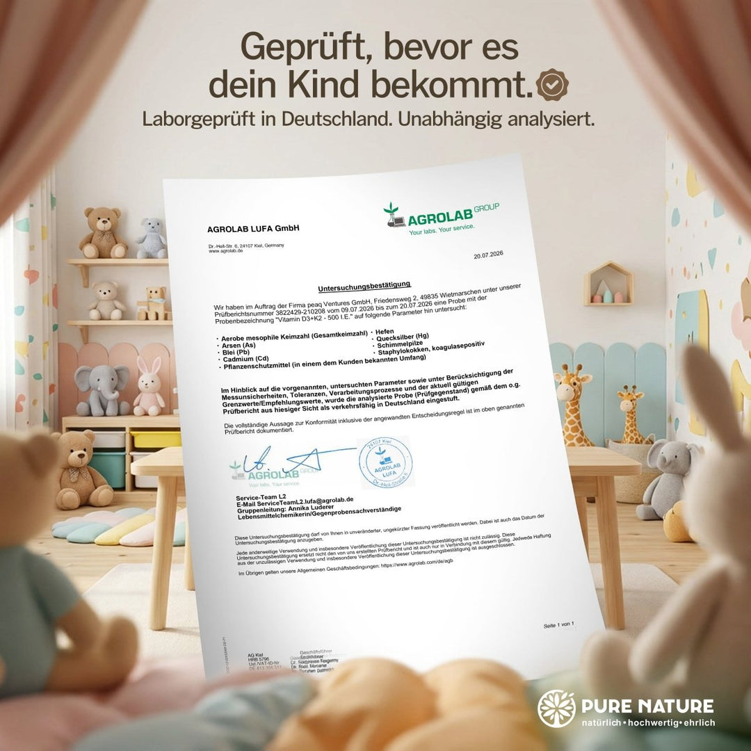 Kinder Vitamin D3 K2 Tropfen MCT-Öl 500 I.E.