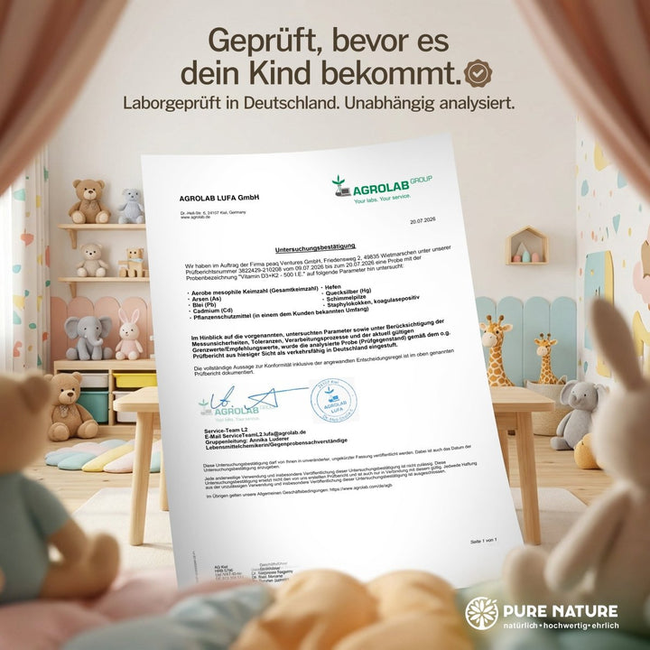 Kinder Vitamin D3 K2 Tropfen MCT-Öl 500 I.E.