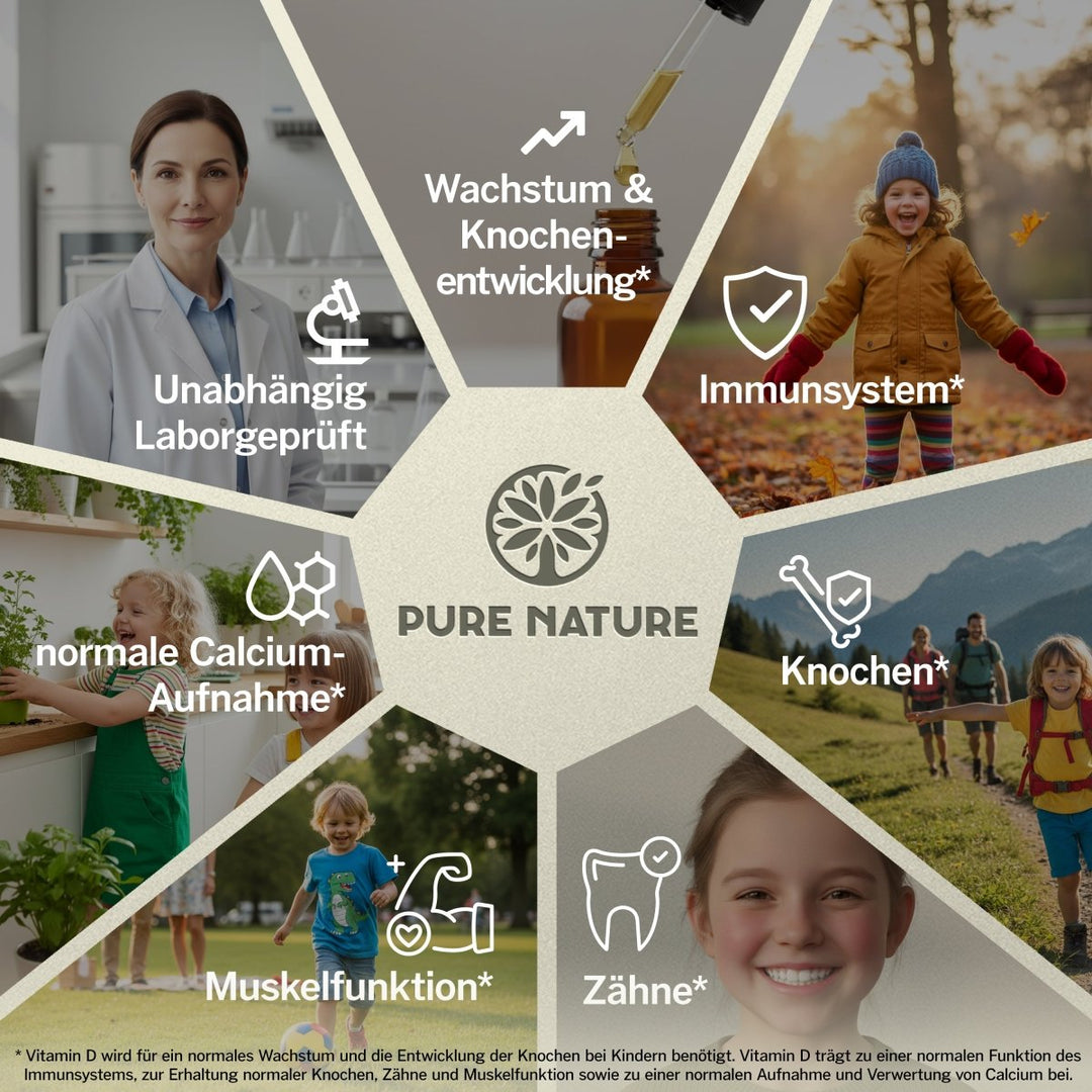 Kinder Vitamin D3 K2 Tropfen MCT-Öl 500 I.E.