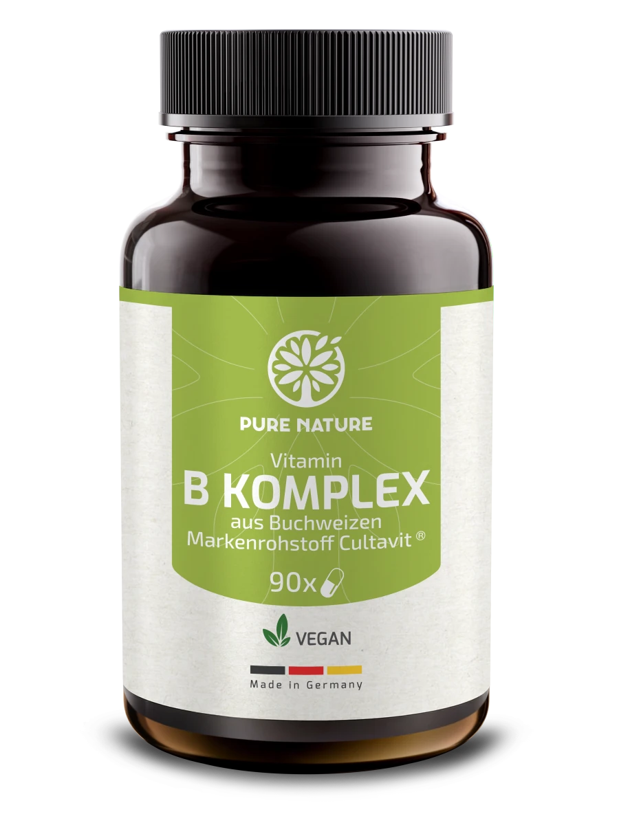 Pure Nature Vitamin B Komplex – 90 Kapseln aus Bio - Buchweizen - Purefitness Nutrition