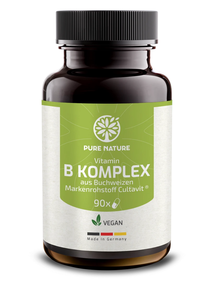 Pure Nature Vitamin B Komplex – 90 Kapseln aus Bio - Buchweizen - Purefitness Nutrition